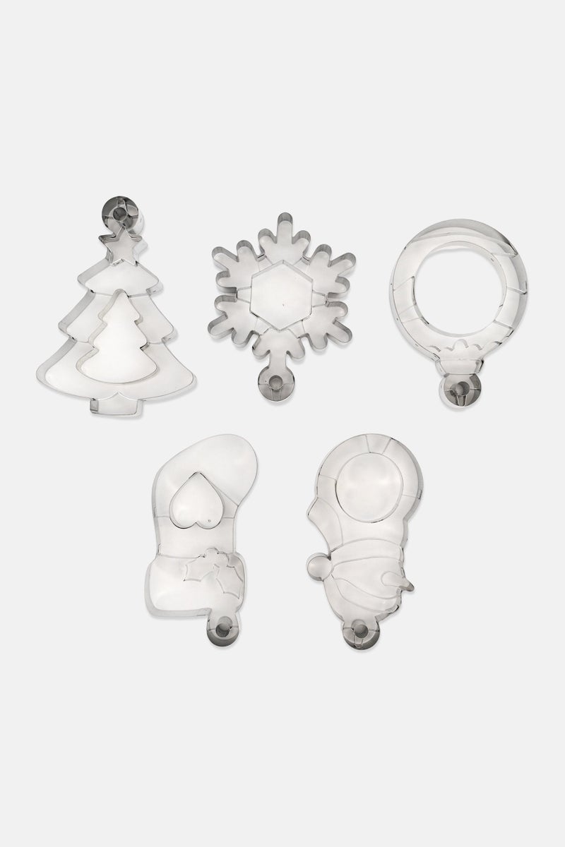 KitchenCraft 5 Pcs Festive Stained Glass Window Cutter, Multicolor - Image 4